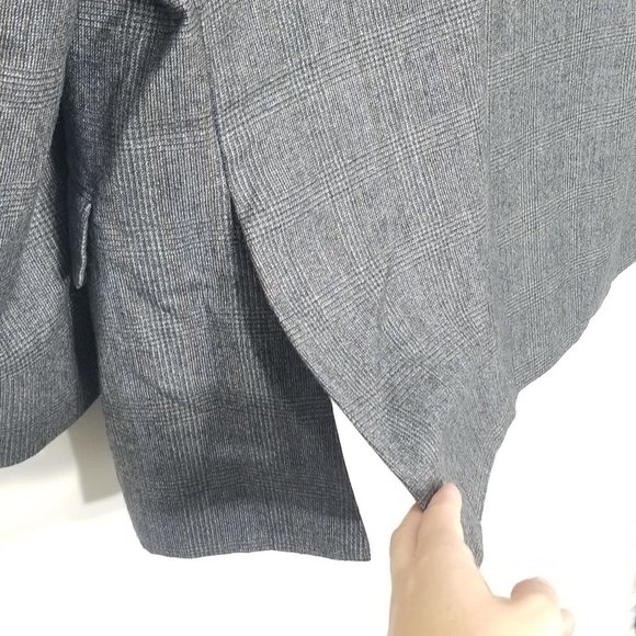 Vintage  Deldicque-Lepoutre Blue Gray Dapper Oversized Plaid Professor Blazer - Picture 7 of 14